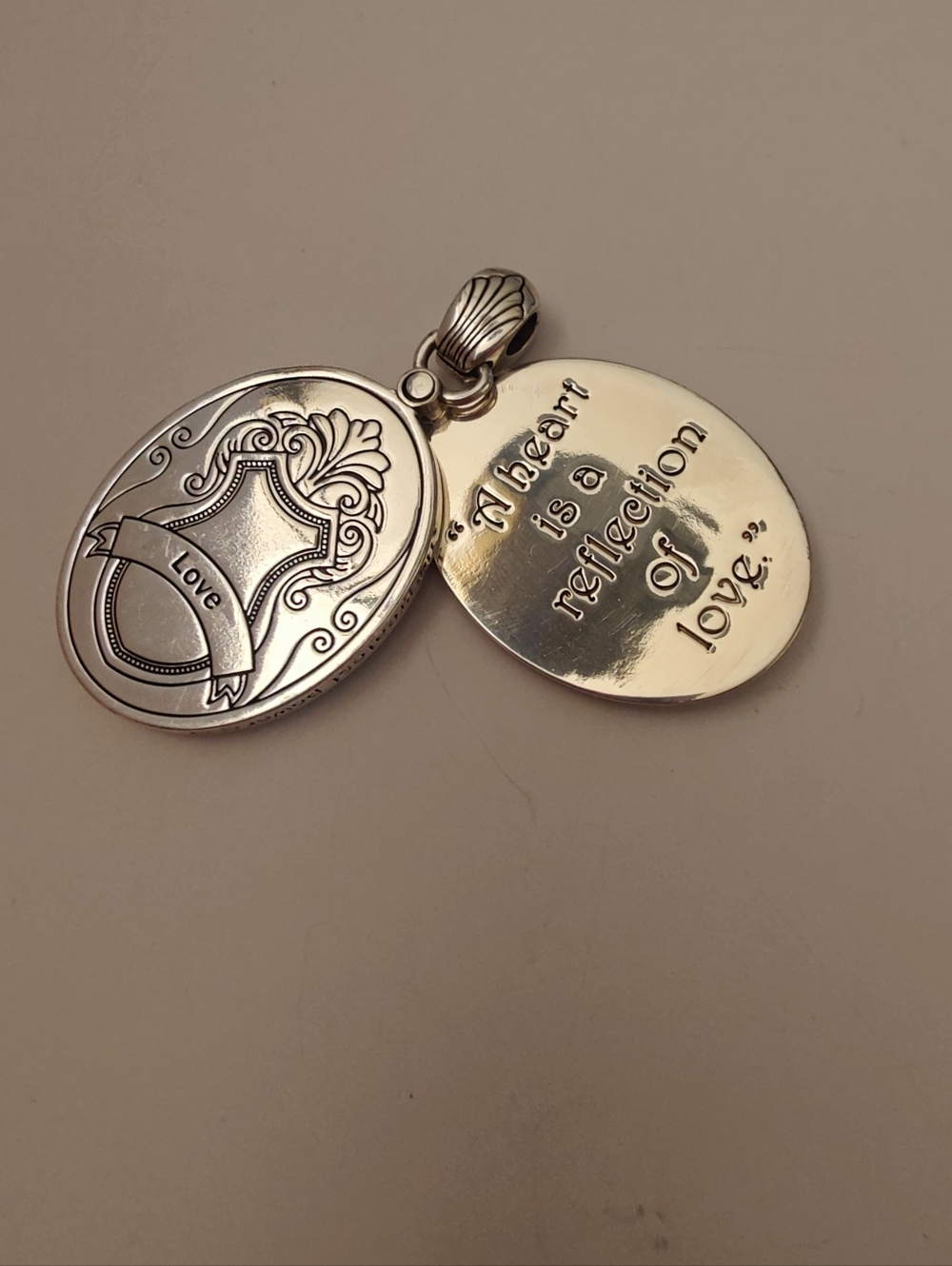 Brighton Love Locket Pendant Vintage Devotion Swarovski Crystal Silver Gold Tone - Picture 5 of 11